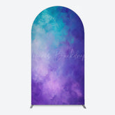 Lofaris Oil Painted Blue Purple Mixed Pattern Arch Backdrop